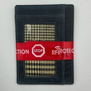 NWT Mou Meraki Brand RFID Protection Leather Wallet Navy Blue